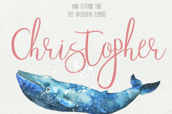 Christopher Font: Handwritten Charm Meets Watercolor Texture for Real-World Design