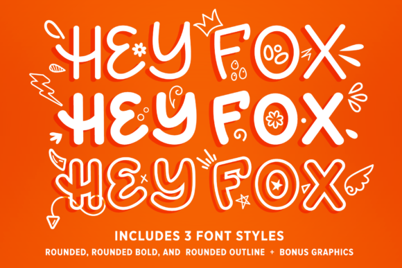 Hey Fox Rounded Font Trio